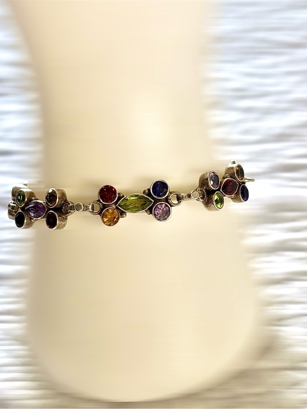 Sterling Silver Gemstone Tennis Bracelet